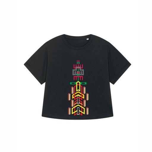 [shirt_fireflower_women_black_XS] Fire Flower (Black, XS)